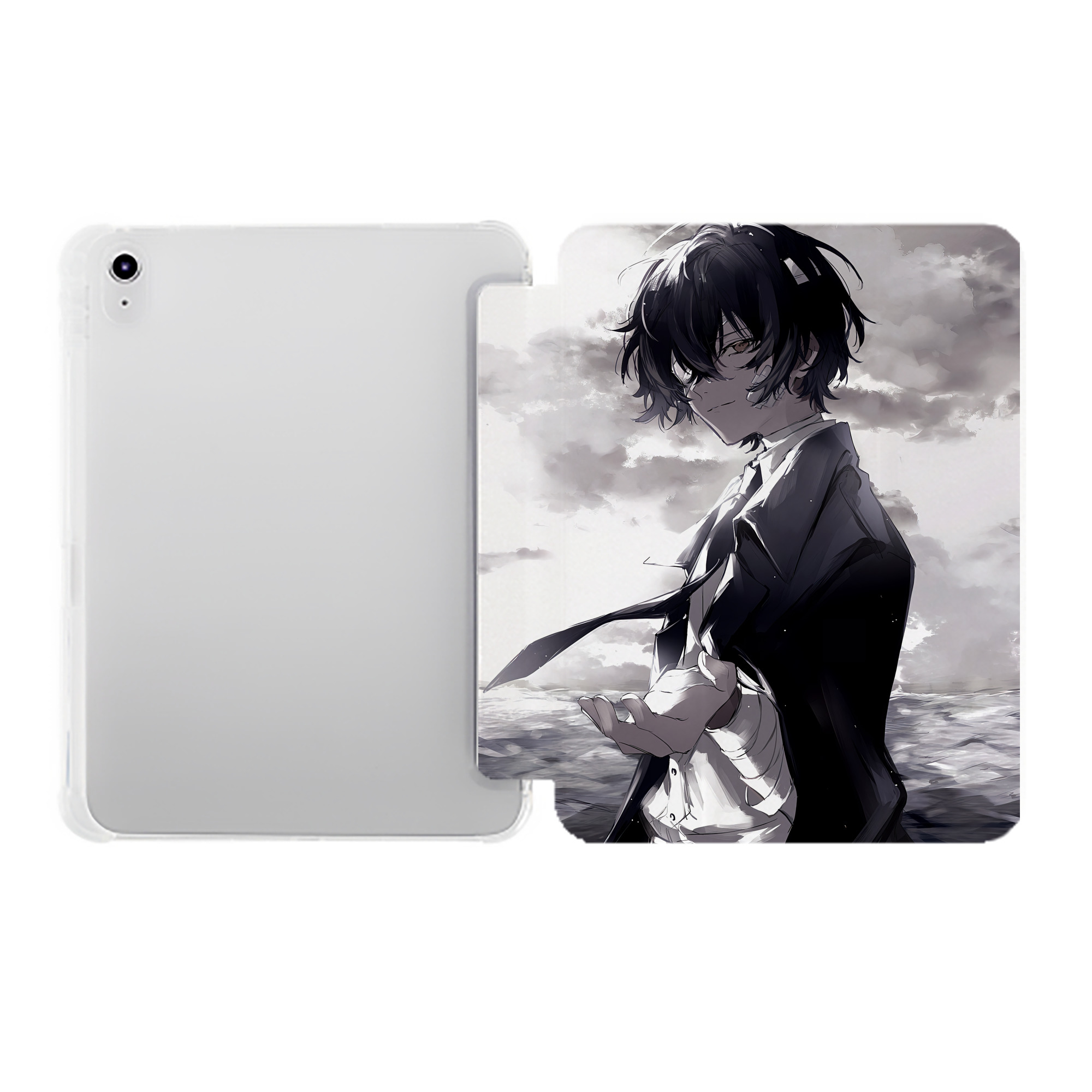 （画像用） 文豪ストレイドッグス Bungo Stray Dogs IPad ケース ペン収納付き 三つ折りスタンド PUレザー×シリコン 対応機種9.5/10.5/10.9インチ